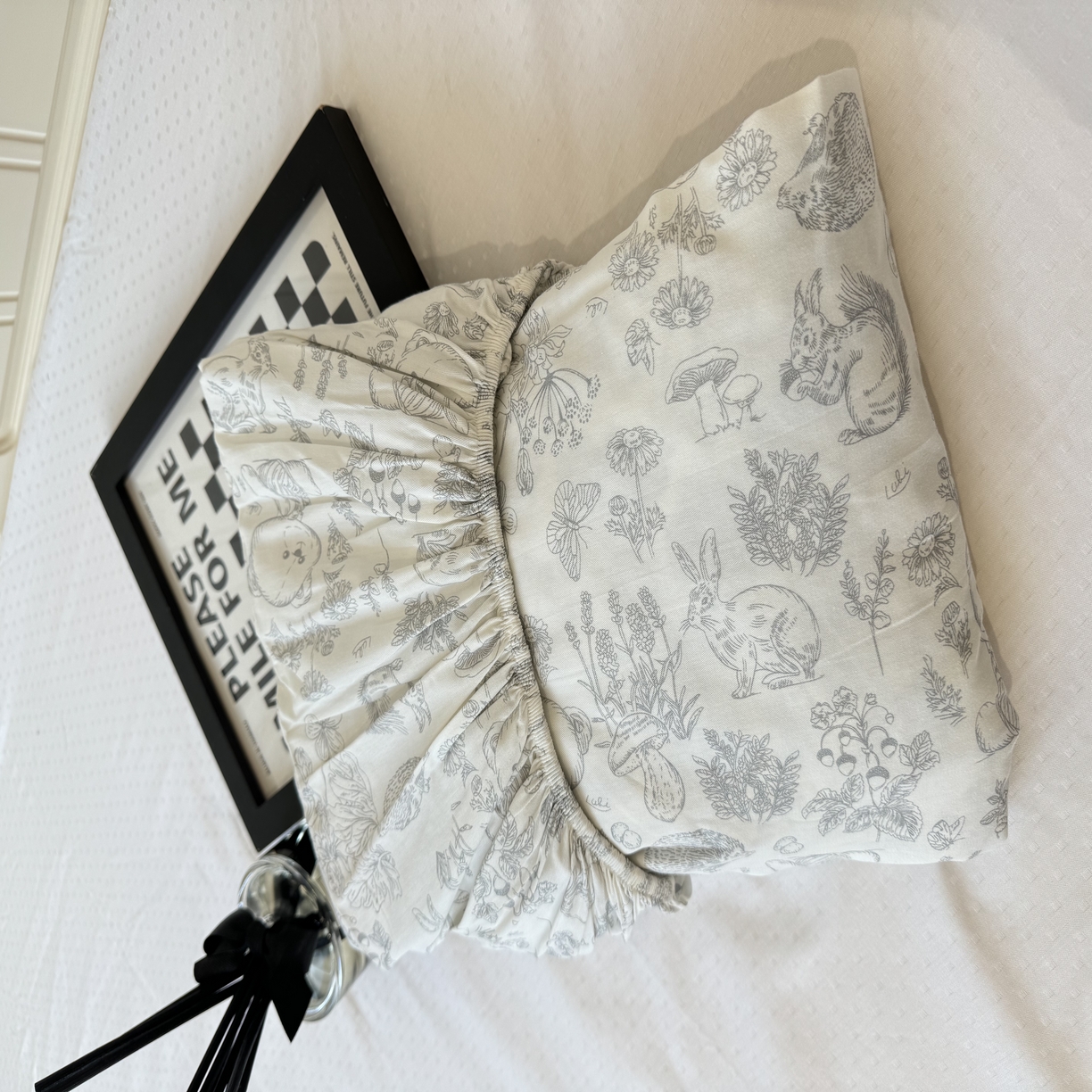 91家纺网 家纺一手货源 找家纺 柠馨 2025新款13372全棉床单床笠枕套被套单品系列-单床笠 可爱森林