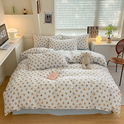 91家纺网 家纺一手货源 找家纺 （总）柠馨 2025新款13372全棉学生三件套单人宿舍三件套四件套