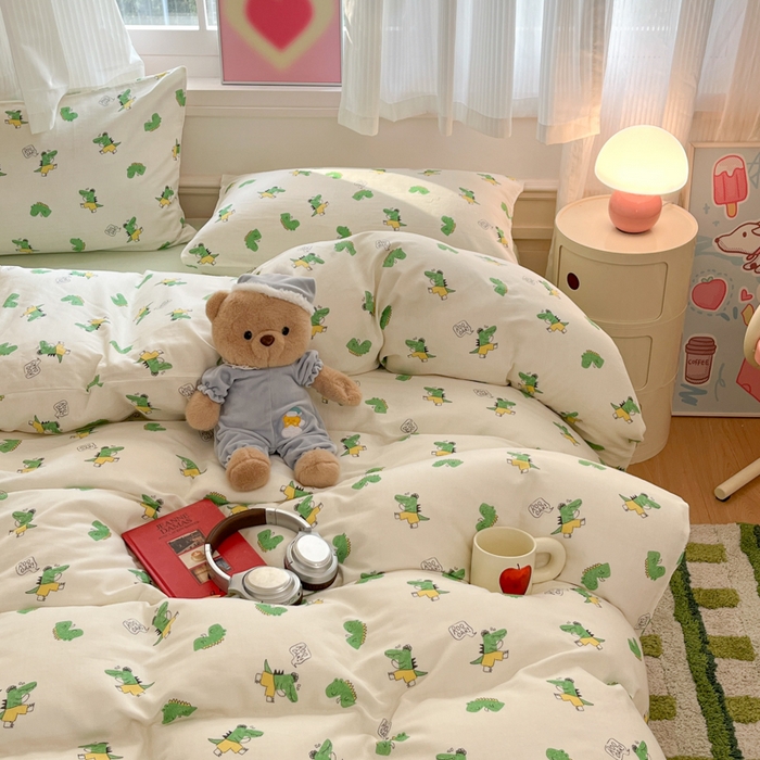 91家纺网 家纺一手货源 找家纺 博雅 2025新款全棉A类双层纱四件套 酷酷龙