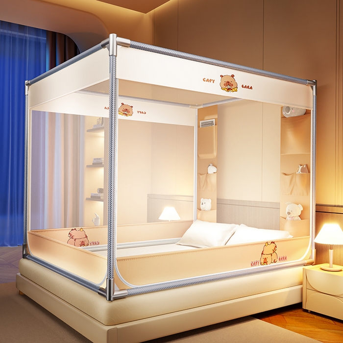 91家纺网 家纺一手货源 找家纺 青竹苑 2025新款口袋款外穿防摔坐床蚊帐 卡皮巴拉