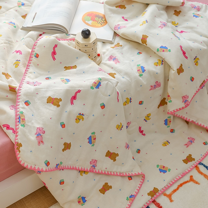 91家纺网 家纺一手货源 找家纺 买家秀 爆款不断货A类母婴级双层纱大豆被子春秋被秋冬被大豆纤维被子被芯空调被20%大豆被子夏被夏凉被 动物派对