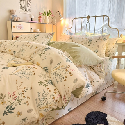 91家纺网 家纺一手货源 找家纺 名兮家居 2025年新款13372全棉印花四件套-卡通系列 东篱