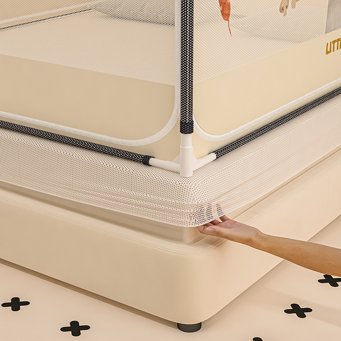 91家纺网 家纺一手货源 找家纺 青竹苑 2025新款帐纱印花外穿坐床防摔蚊帐 做饭的小熊