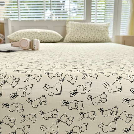 柠馨 2025新款13372全棉床单床笠枕套被套单品系列-单床笠 兔斯基