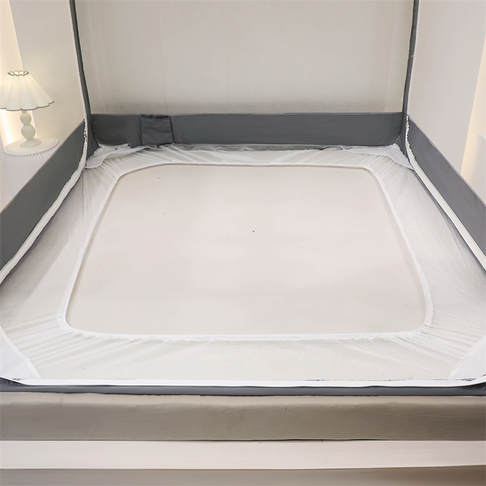 91家纺网 家纺一手货源 找家纺 青竹苑 2025新款双层雪纺边回底外穿坐床 绅士灰