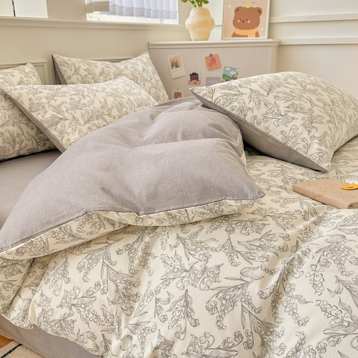 91家纺网 家纺一手货源 找家纺 柠馨 2025新款13372全棉印花四件套 麦语