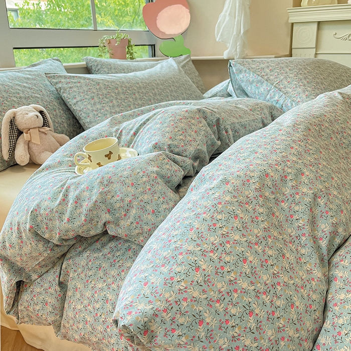 91家纺网 家纺一手货源 找家纺 柠馨 2025新款13372全棉床单床笠枕套被套单品系列-单被套 如曼