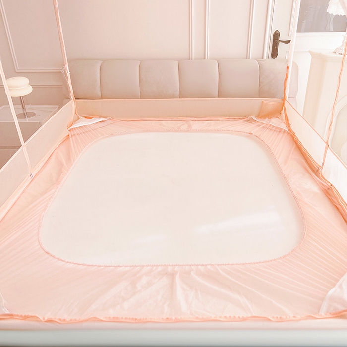 91家纺网 家纺一手货源 找家纺 （总）青竹苑 2025新款紫荆花床笠式坐床防摔蚊帐