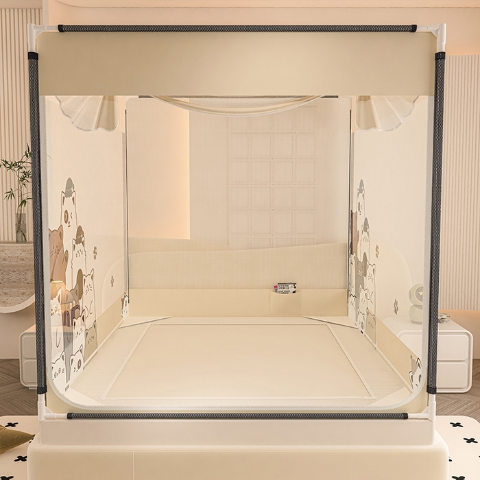 91家纺网 家纺一手货源 找家纺 （总）青竹苑 2025新款帐纱印花外穿坐床防摔蚊帐