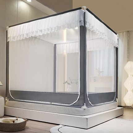 青竹苑 2025新款双层雪纺边回底外穿坐床 绅士灰