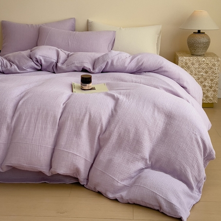 91家纺网 家纺一手货源 找家纺 席世家皱皱纱四件套 梦幻紫