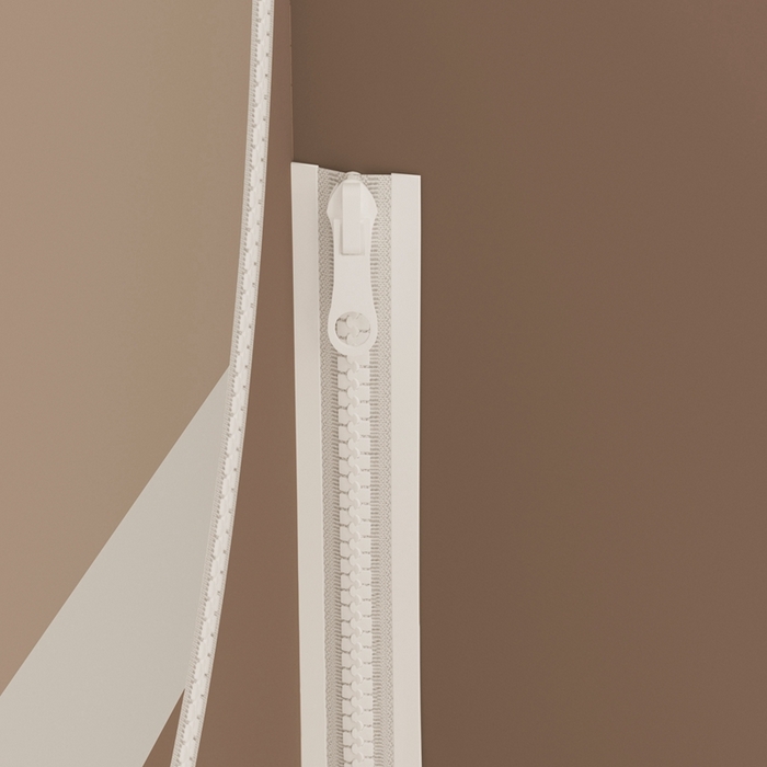 91家纺网 家纺一手货源 找家纺 青竹苑 2025新款双门全底外穿坐床式蚊帐儿童防摔防蚊拉链方帐 几何图案-仲夏咖