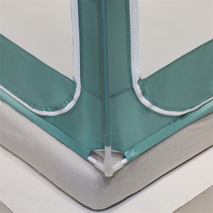 91家纺网 家纺一手货源 找家纺 青竹苑 2025新款双层雪纺边回底外穿坐床 空青色