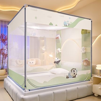 91家纺网 家纺一手货源 找家纺 （总）青竹苑 2025新款口袋款外穿防摔坐床蚊帐