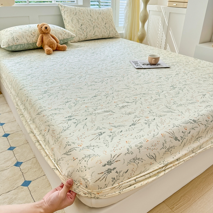 91家纺网 家纺一手货源 找家纺 柠馨 2025新款13372全棉床单床笠枕套被套单品系列-单床笠 洛伊