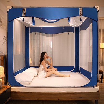 91家纺网 家纺一手货源 找家纺 （总）青竹苑 2025新款外穿中式坐床全底防摔蚊帐