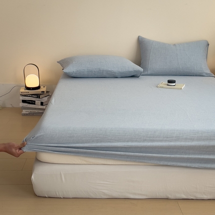 91家纺网 家纺一手货源 找家纺 席世家皱皱纱床笠 烟灰兰