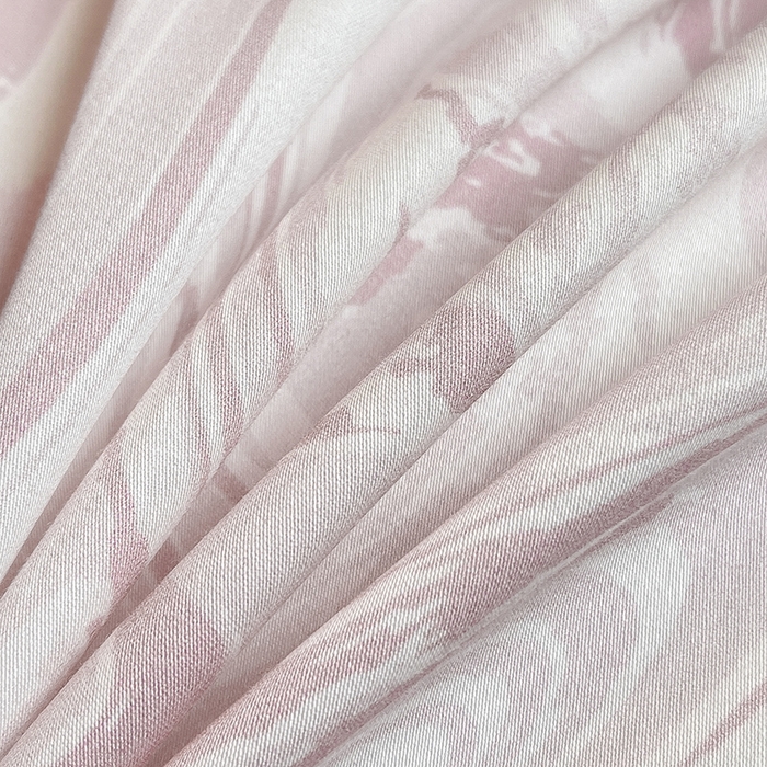 91家纺网 家纺一手货源 找家纺 【直播爆款】A类全棉数码印花四件套纯棉轻奢风长绒棉床单被套条纹床上用品 SM浮影-静谧粉