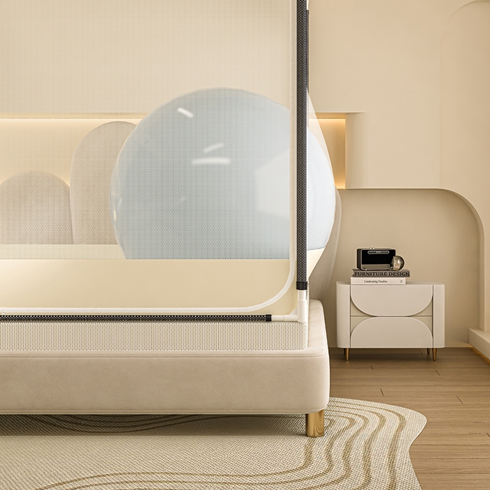 91家纺网 家纺一手货源 找家纺 青竹苑 2025新款烫画外穿防摔坐床蚊帐 伙伴们