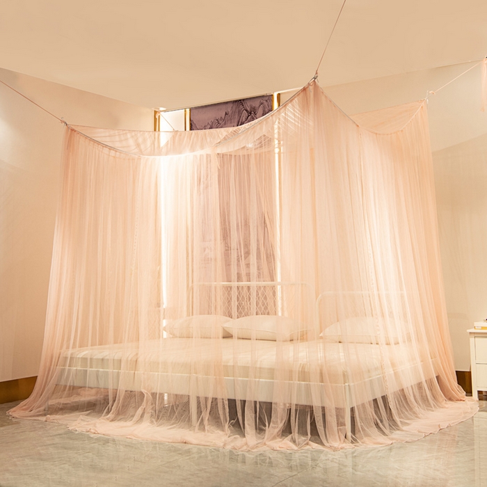 91家纺网 家纺一手货源 找家纺 青竹苑 2025新款万能蚊帐特大床吊顶蚊帐 万能蚊帐-玉