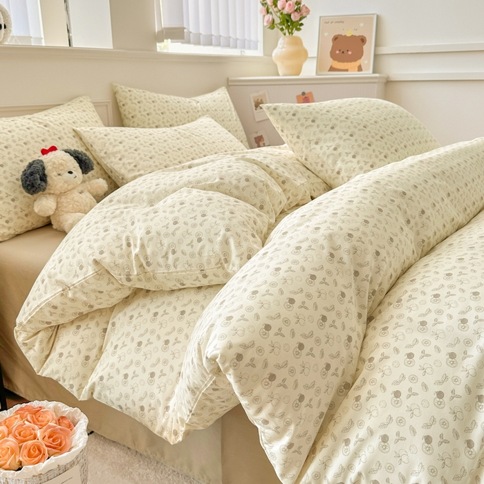 91家纺网 家纺一手货源 找家纺 柠馨 2025新款13372全棉床单床笠枕套被套单品系列-单被套 花夕