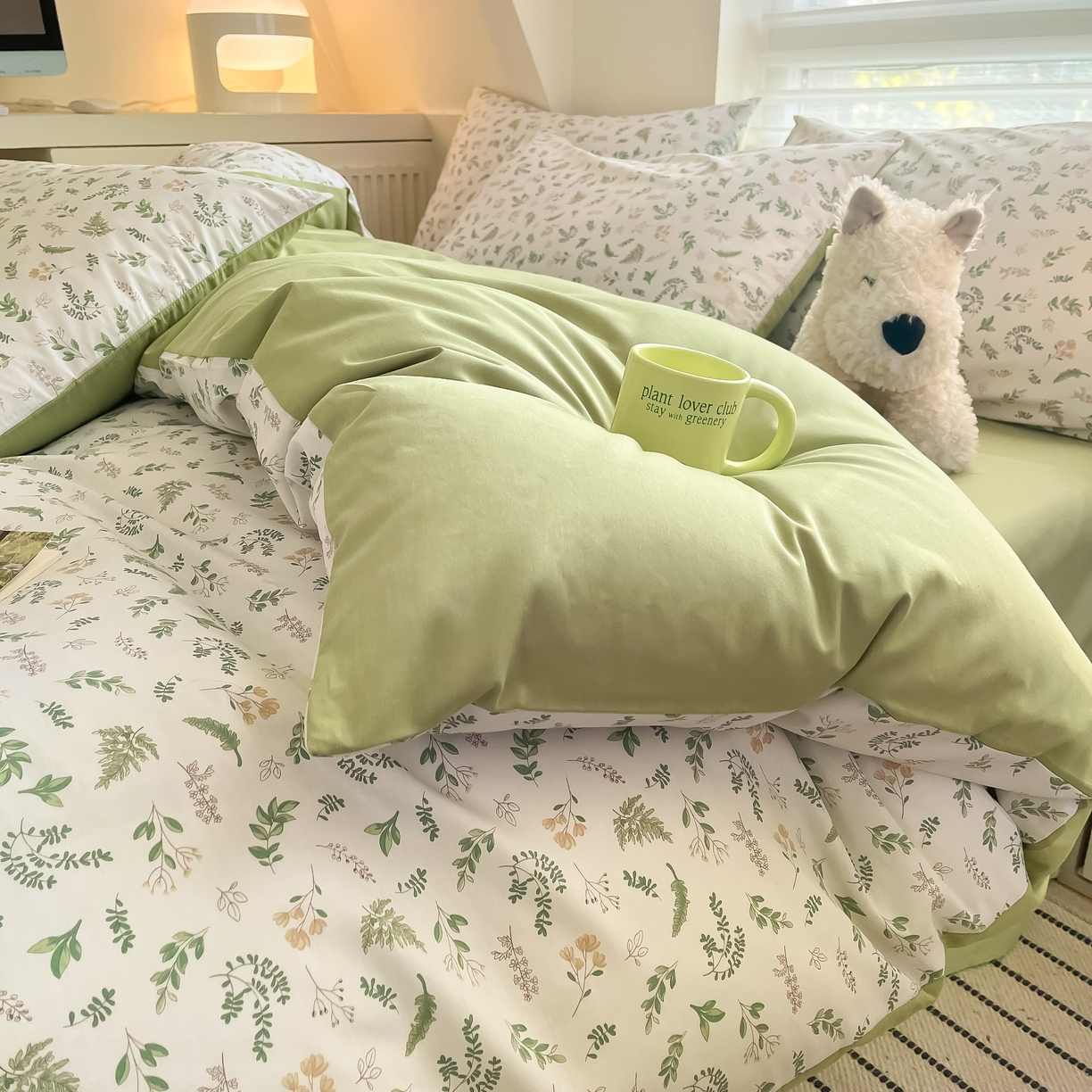 91家纺网 家纺一手货源 找家纺 柠馨 2025新款13372全棉床单床笠枕套被套单品系列-单被套 复苏