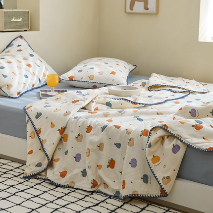 买家秀 爆款不断货A类母婴级双层纱大豆被子春秋被秋冬被大豆纤维被子被芯空调被20%大豆被子夏被夏凉被 小南瓜