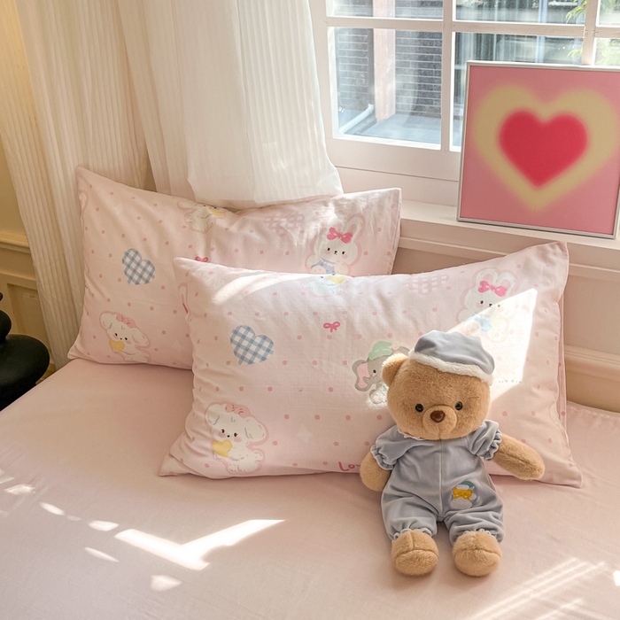 91家纺网 家纺一手货源 找家纺 博雅 2025新款全棉A类双层纱四件套 甜宠派对