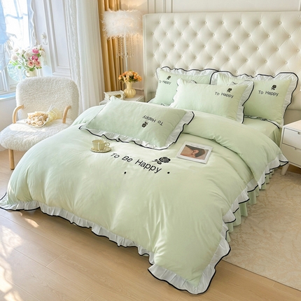 逸尚阁 2025新款蕾娜系列四件套（提供买家秀） 蕾娜-青绿