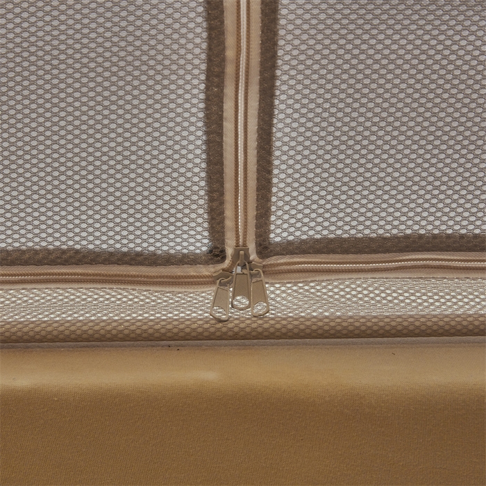 91家纺网 家纺一手货源 找家纺 青竹苑 2025新款花边TU拉链外穿全底坐床蚊帐 月光灰