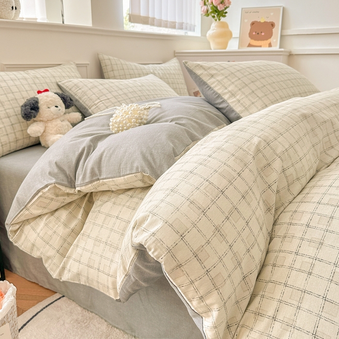 91家纺网 家纺一手货源 找家纺 柠馨 2025新款13372全棉印花四件套 空白格