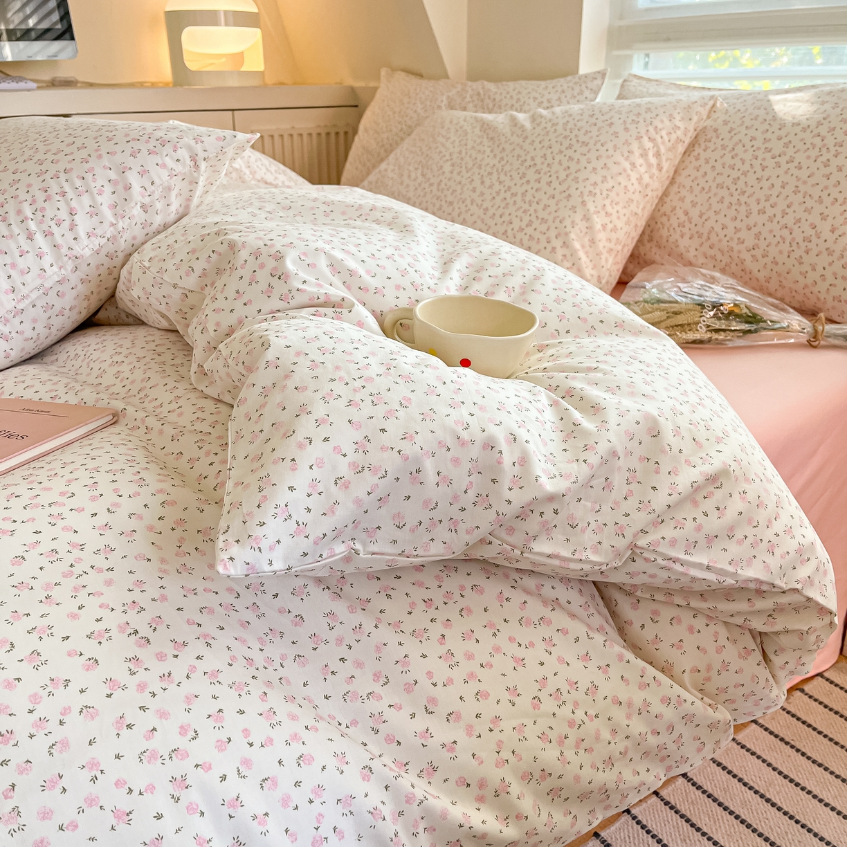 91家纺网 家纺一手货源 找家纺 柠馨 2025新款13372全棉床单床笠枕套被套单品系列-单被套 芊芊