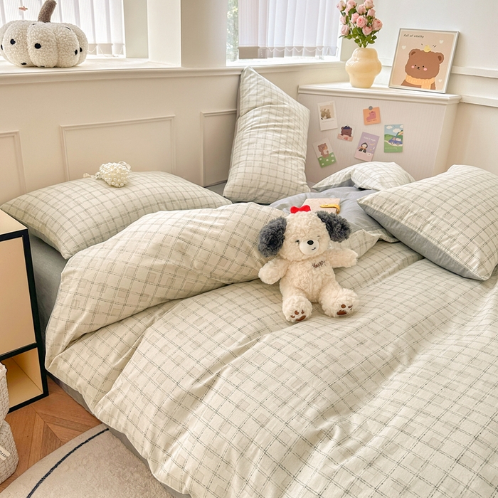 91家纺网 家纺一手货源 找家纺 柠馨 2025新款13372全棉印花四件套 空白格