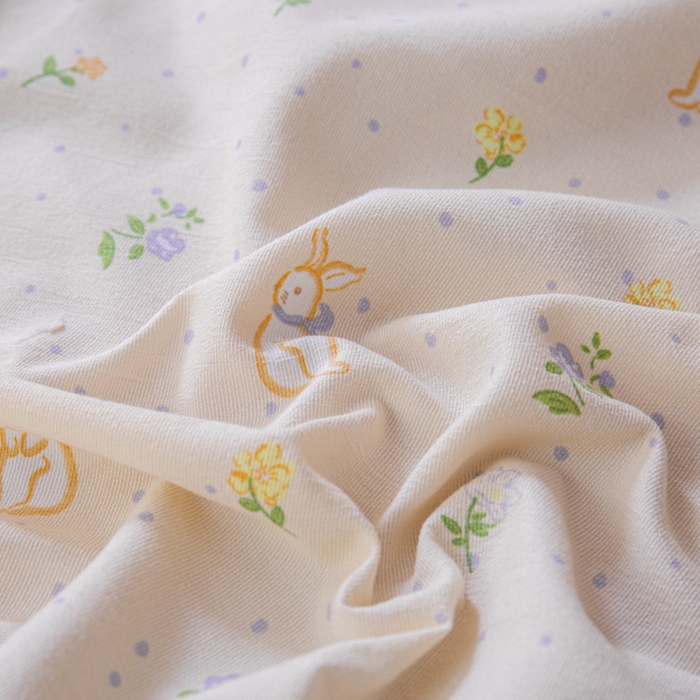 91家纺网 家纺一手货源 找家纺 利禾家纺 2025新款针织天竺棉水洗棉四件套被套学生宿舍三件套床单款 安琪拉兔