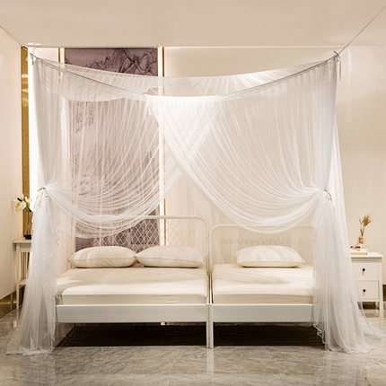 91家纺网 家纺一手货源 找家纺 青竹苑 2025新款万能蚊帐特大床吊顶蚊帐 万能蚊帐-白