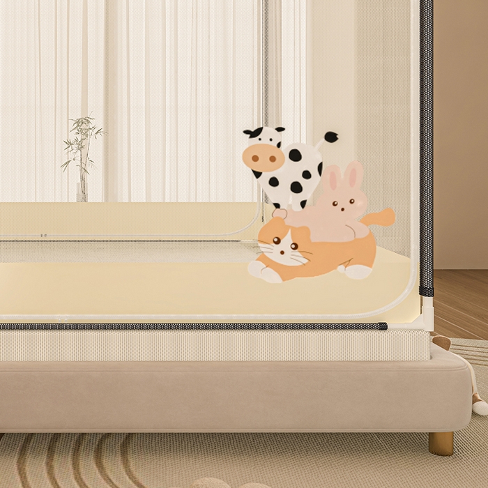 91家纺网 家纺一手货源 找家纺 青竹苑 2025新款烫画外穿防摔坐床蚊帐 伙伴们