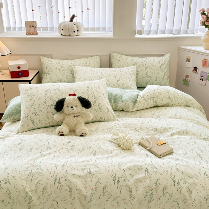 91家纺网 家纺一手货源 找家纺 柠馨 2025新款13372全棉印花四件套 洛伊