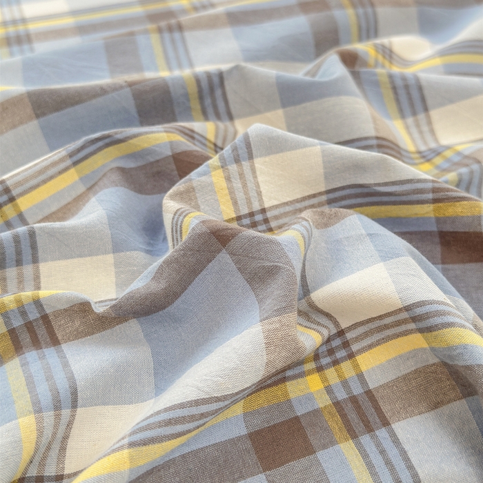 91家纺网 家纺一手货源 找家纺 柠萌家居 2025新款无印风全棉色织A类母婴级纯棉水洗棉床单 简兮蓝