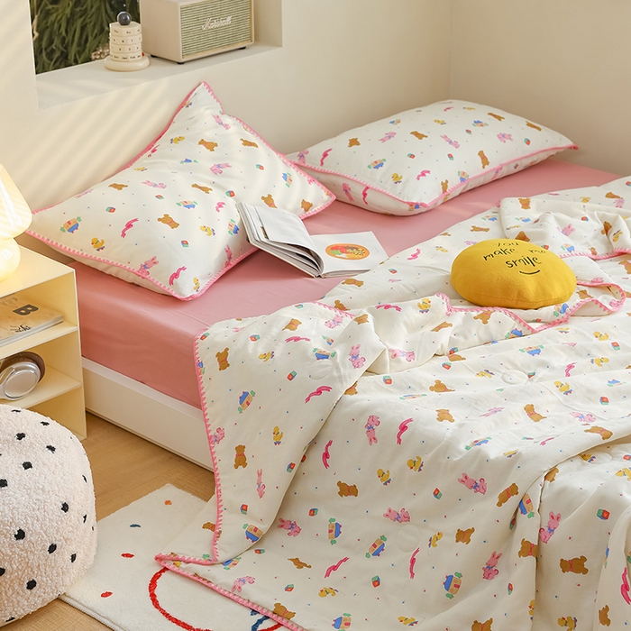 91家纺网 家纺一手货源 找家纺 买家秀 爆款不断货A类母婴级双层纱大豆被子春秋被秋冬被大豆纤维被子被芯空调被20%大豆被子夏被夏凉被 动物派对