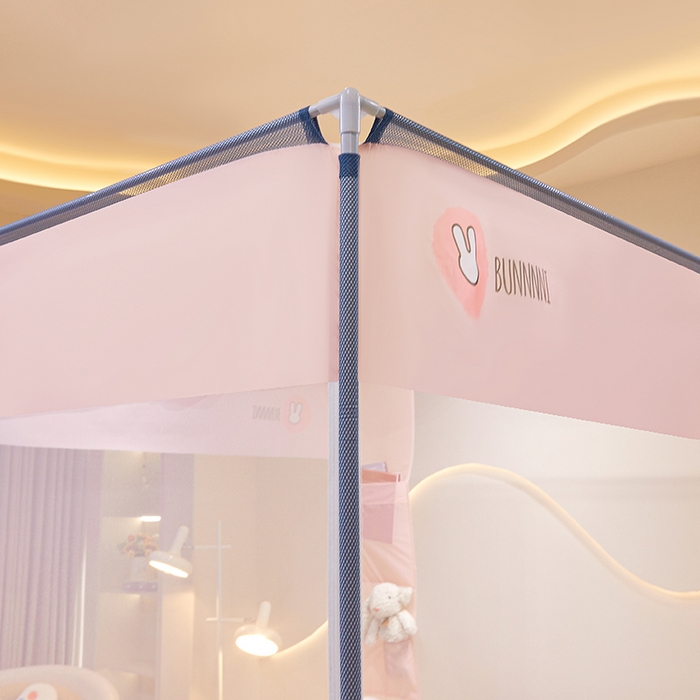 91家纺网 家纺一手货源 找家纺 青竹苑 2025新款口袋款外穿防摔坐床蚊帐 兔兔小镇