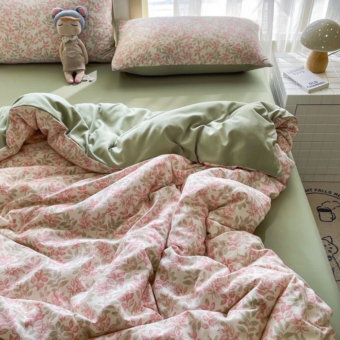 91家纺网 家纺一手货源 找家纺 仟网汇 2025新款针织双层纱AB版四件套 美嘉