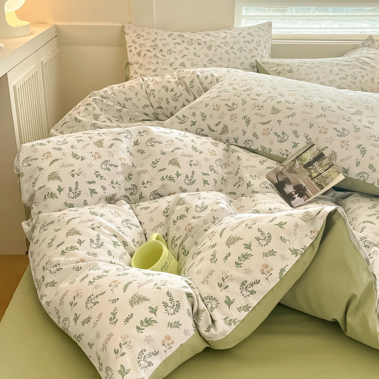 91家纺网 家纺一手货源 找家纺 柠馨 2025新款13372全棉床单床笠枕套被套单品系列-单被套 复苏