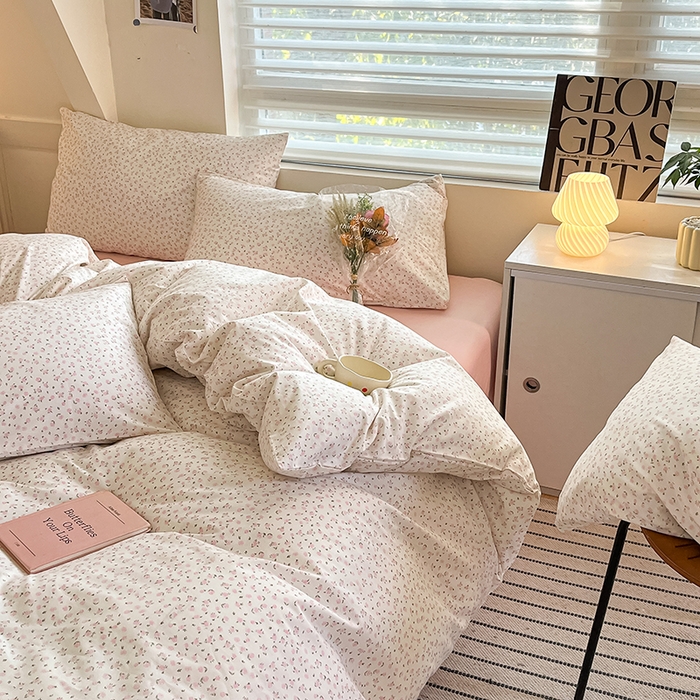 91家纺网 家纺一手货源 找家纺 柠馨 2025新款13372全棉学生三件套单人宿舍三件套四件套 芊芊