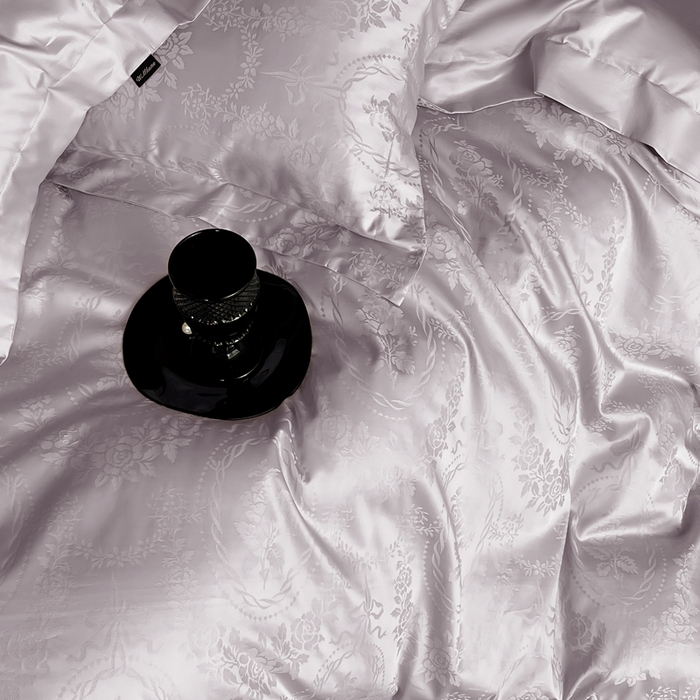 91家纺网 家纺一手货源 找家纺 窝米 2025春季新品100支长绒棉轻奢提花四件套系列 慕然-紫烟