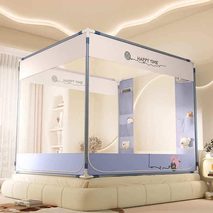 91家纺网 家纺一手货源 找家纺 青竹苑 2025新款口袋款外穿防摔坐床蚊帐 毛线喵