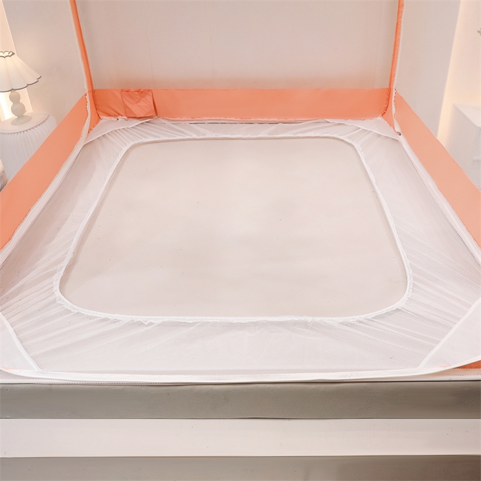 91家纺网 家纺一手货源 找家纺 青竹苑 2025新款双层雪纺边回底外穿坐床 粉玉色