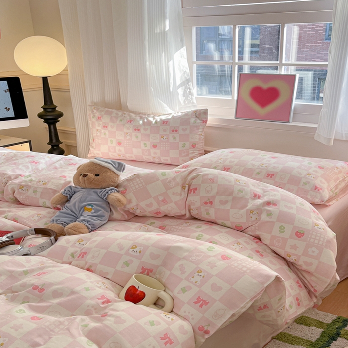 91家纺网 家纺一手货源 找家纺 博雅 2025新款全棉A类双层纱四件套 小奶猫