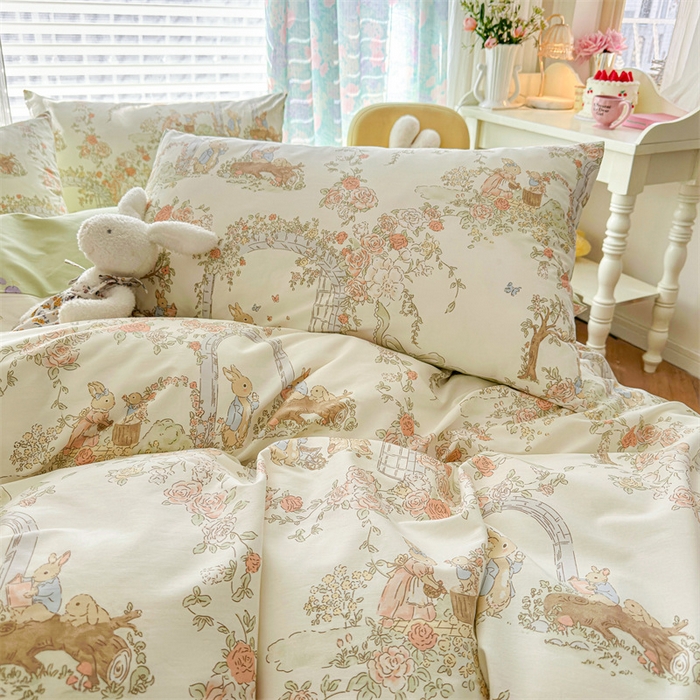 91家纺网 家纺一手货源 找家纺 名兮家居 2025年新款13372全棉印花四件套-卡通系列 菲尔庄园