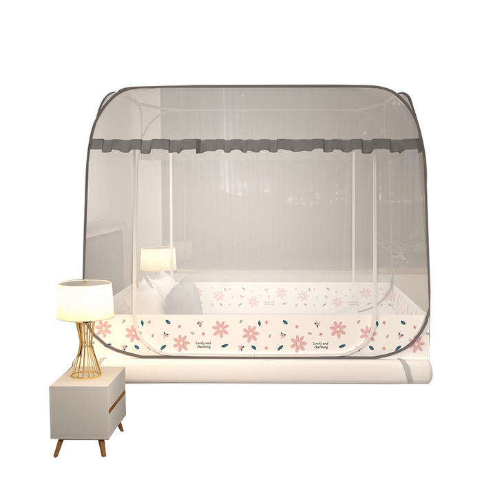 91家纺网 家纺一手货源 找家纺 青竹苑 2025新款免安装大顶魔术蚊帐 初恋粉