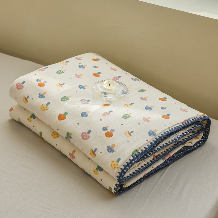 91家纺网 家纺一手货源 找家纺 买家秀 爆款不断货A类母婴级双层纱大豆被子春秋被秋冬被大豆纤维被子被芯空调被20%大豆被子夏被夏凉被 多彩蘑菇